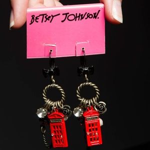 Betsey Johnson Phone Booth Earrings